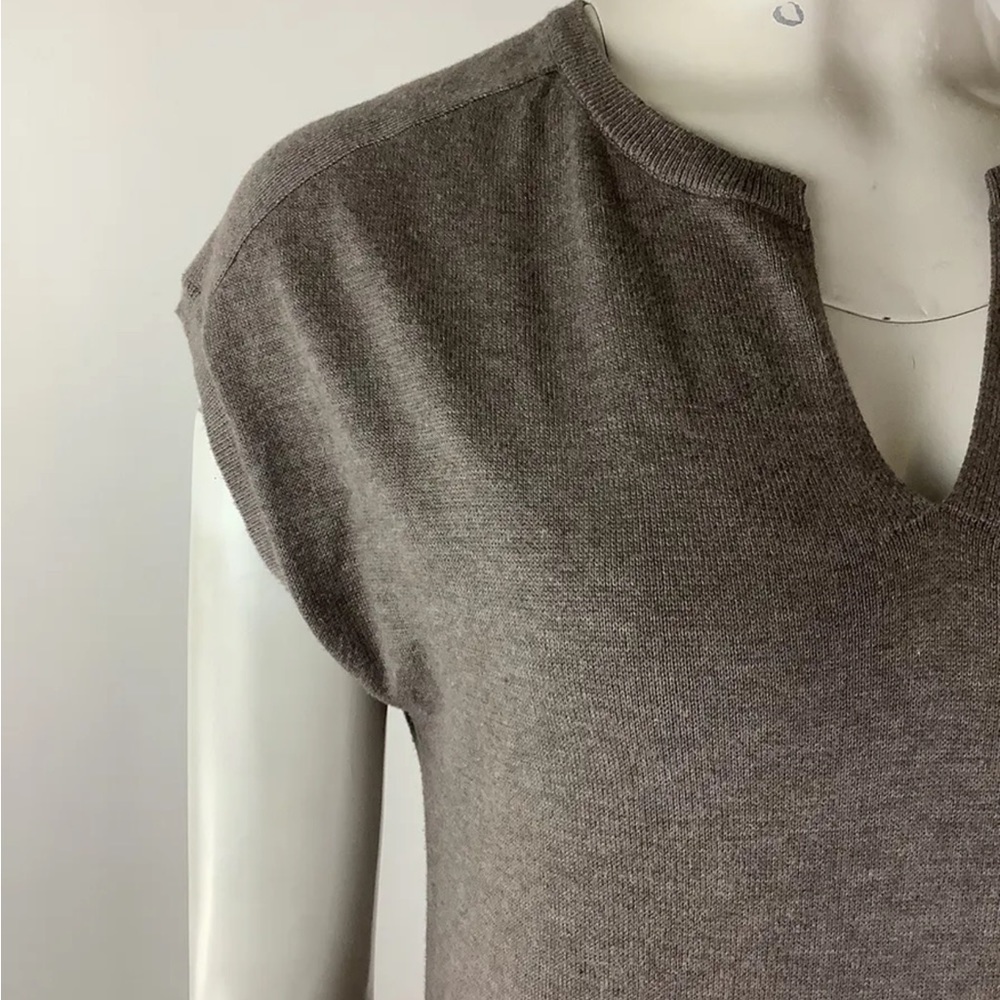 Athleta Sz XXS Intent Mini Sweater Dress Brown Cotton Polyester Short Sleeve - Picture 2 of 6